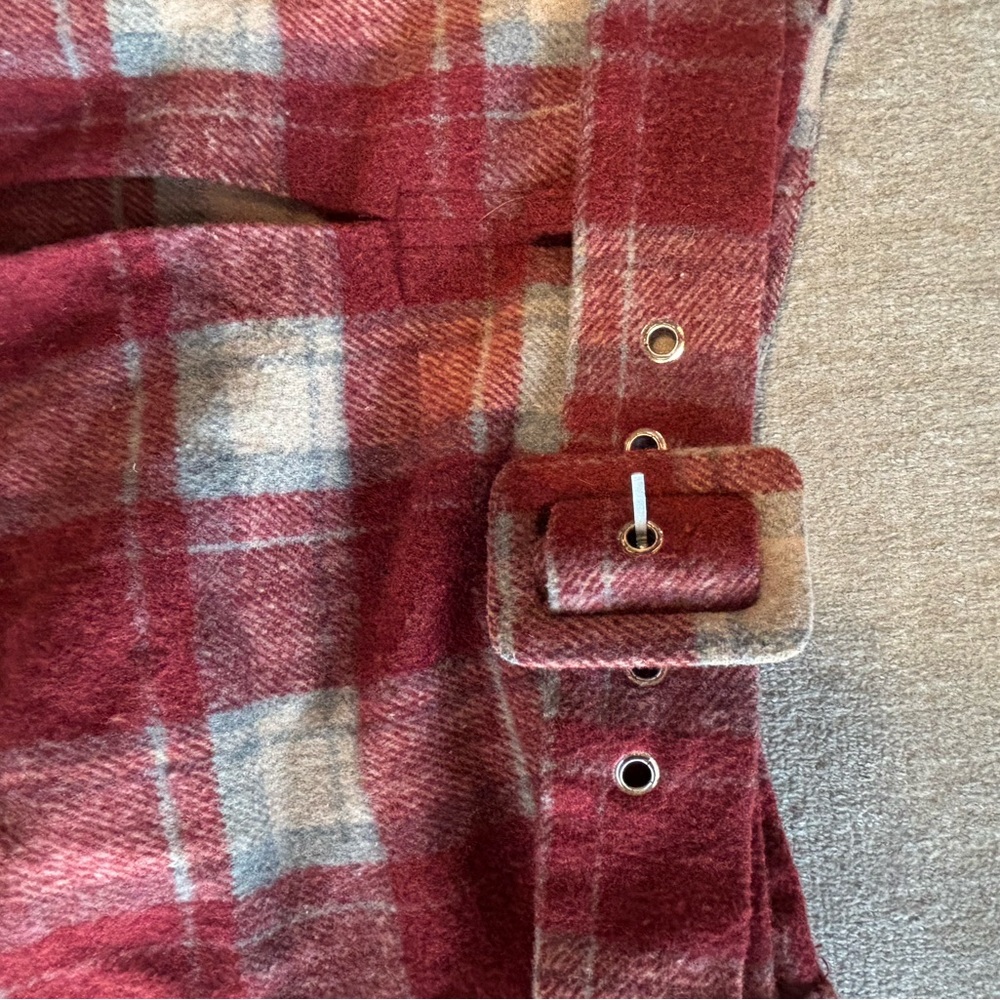Cider Plaid Pleated Skort w/ Belt Size 6 Red Brown Preppy Fall Mini Skirt - Picture 4 of 5